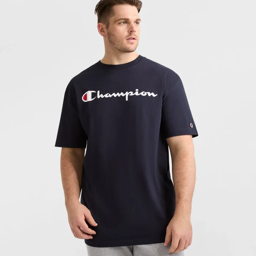 Maglietta con grafica classica, Script Logo - Taglie grandi e alte
