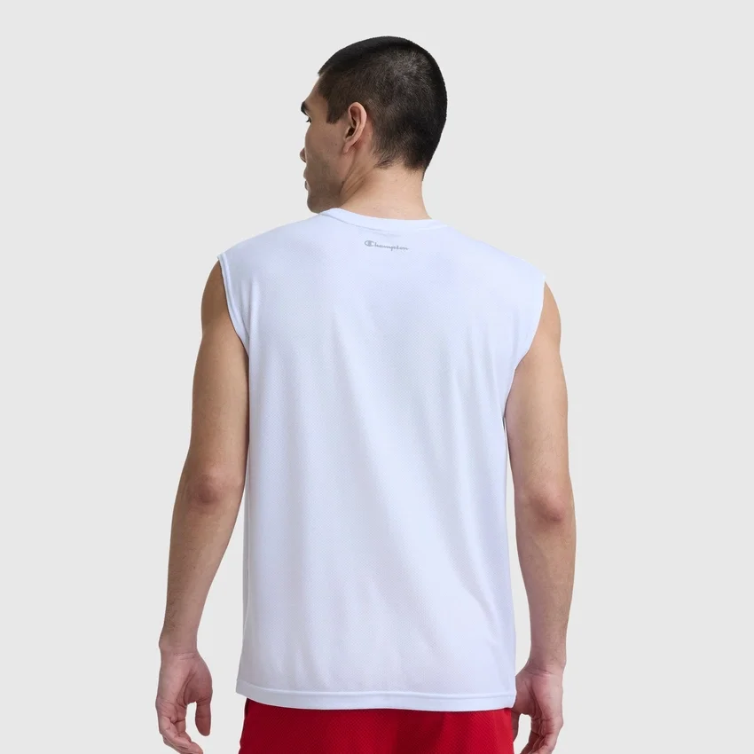 Maglietta Sport a girocollo con taglio muscoloso, Script Logo