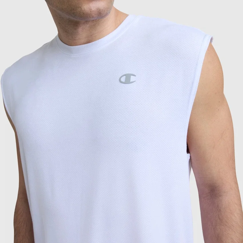 Maglietta Sport a girocollo con taglio muscoloso, Script Logo