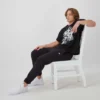 Pantaloni della tuta Reverse Weave con logo piccolo e vita stretta