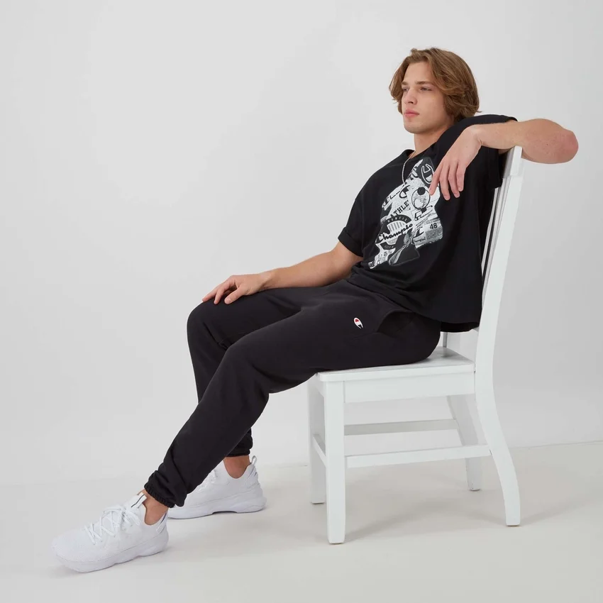 Pantaloni della tuta Reverse Weave con logo piccolo e vita stretta