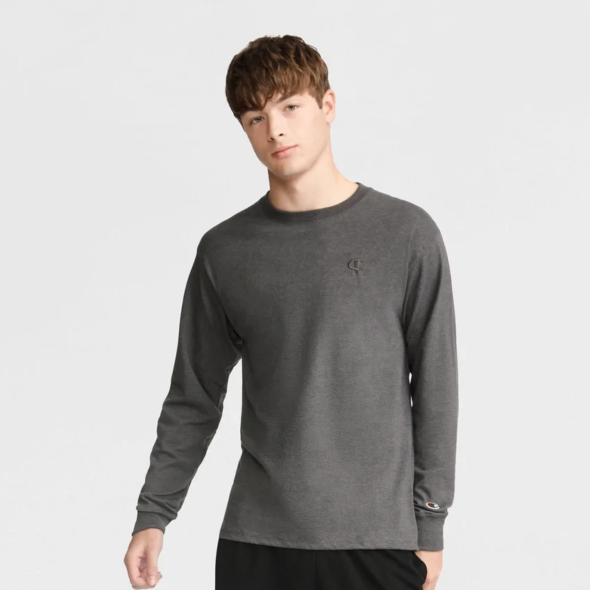T-shirt classica a maniche lunghe, C Logo ricamato