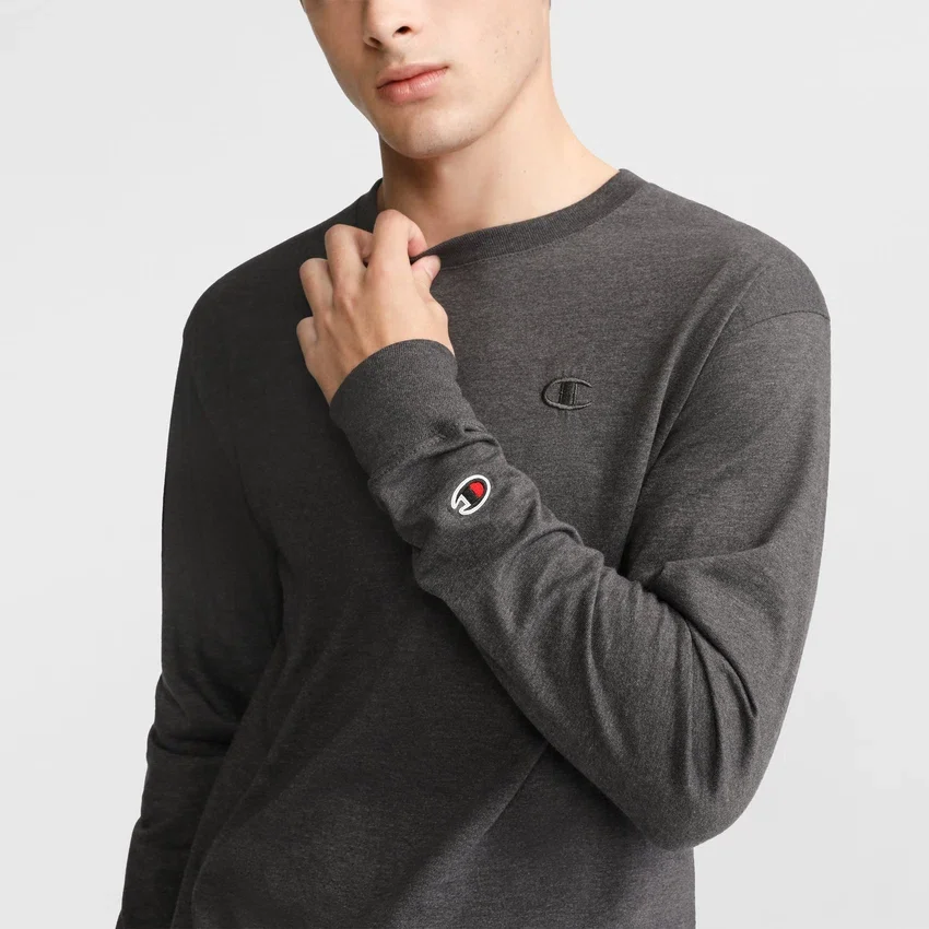 T-shirt classica a maniche lunghe, C Logo ricamato