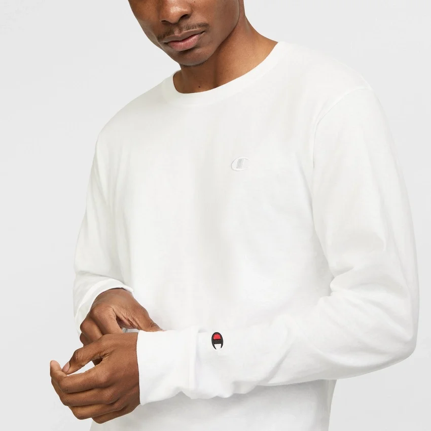 T-shirt classica a maniche lunghe, C Logo ricamato