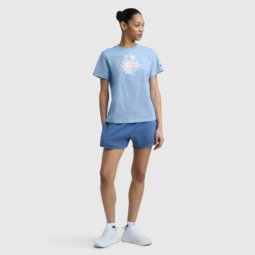 T-shirt con grafica Blurred Roses, C Logo