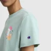 T-shirt con grafica “C” in rete floreale, C Logo