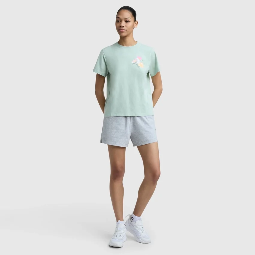 T-shirt con grafica “C” in rete floreale, C Logo
