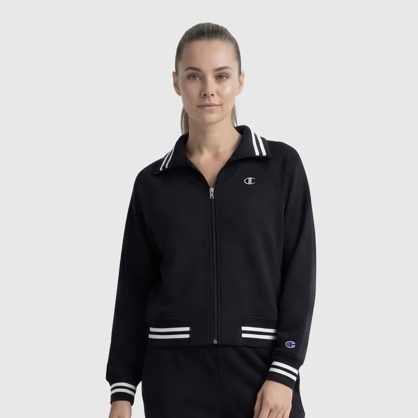 Top Pitcher con collo alto e zip integrale, C Logo