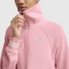Top Pitcher con collo alto e zip integrale, C Logo