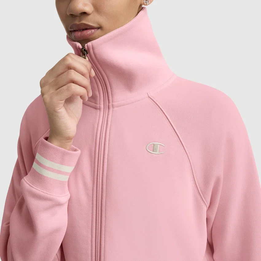 Top Pitcher con collo alto e zip integrale, C Logo
