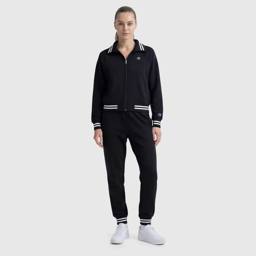 Top Pitcher con collo alto e zip integrale, C Logo