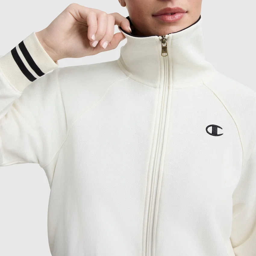 Top Pitcher con collo alto e zip integrale, C Logo